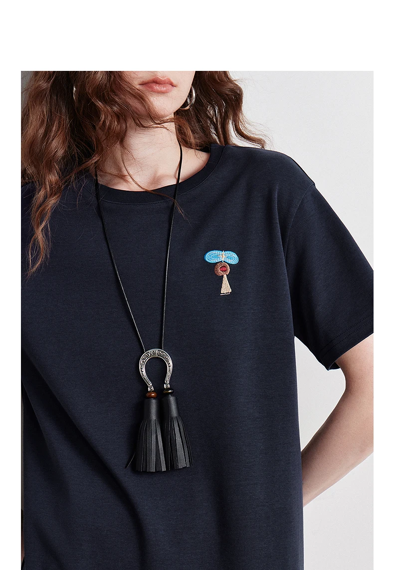 TOYOUTH Women Gong Zhang Zhang Collaboration Dress 2026 Summer New Quirky Vacation Artistic Patchwork T-Shirt Dress