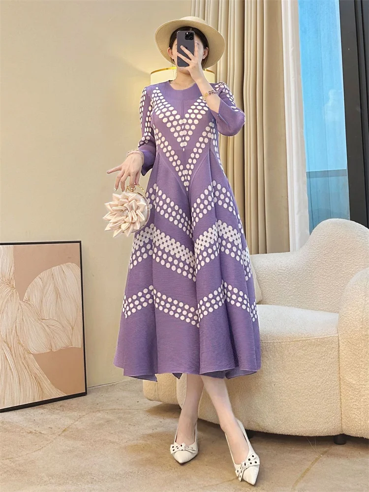 2026 Spring and Summer Loose New Fashion Elegant Dress French Literary Retro Long-sleeved Round Neck Long Dress Women's Clothing