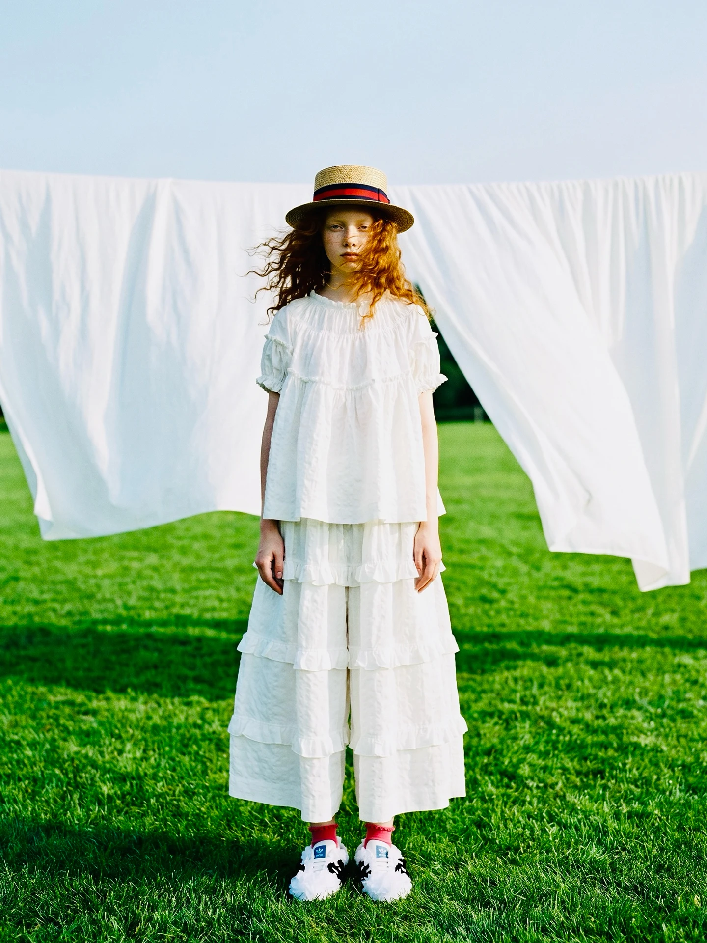 imakokoni original summer white bubble shirt for women's artistic three-dimensional texture pleated round neck shirt 265533