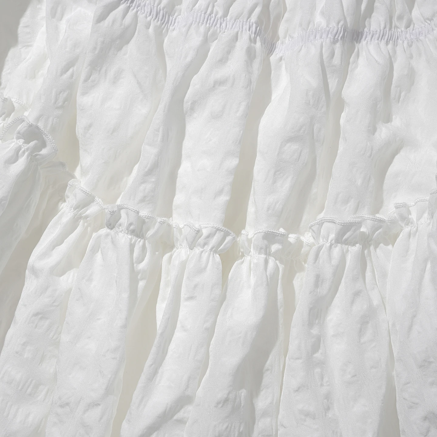 imakokoni original summer white bubble shirt for women's artistic three-dimensional texture pleated round neck shirt 265533