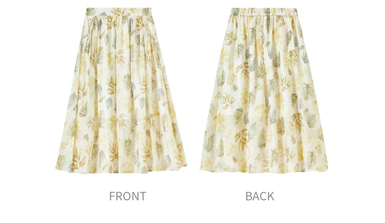 SENTUBILA Elegant Skirt Holiday Set Woman 2 Pieces V-neck Waistcoat Printing Midi Pockets Skirts Ladies Two Piece Sets W52ZA2256