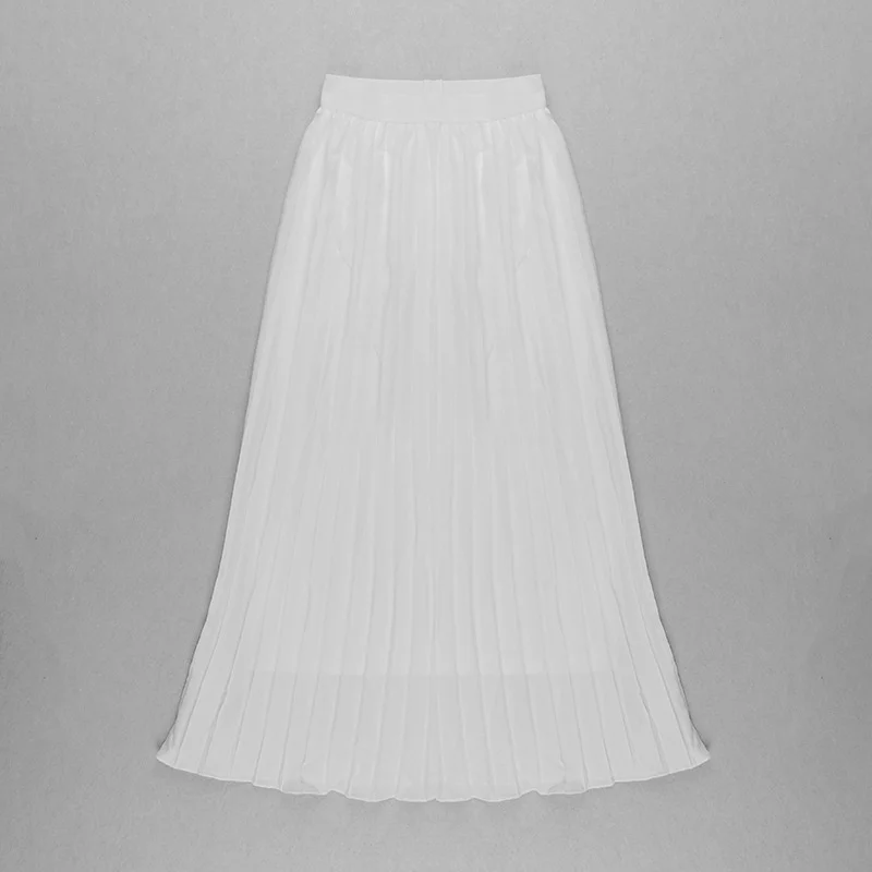 TWOTWINSTYLE Sexy Two Piece Set Women Halter Sleeveless Open Back Top High Waist Pleated Maxi Skirt Slim Women's Suit Summer New