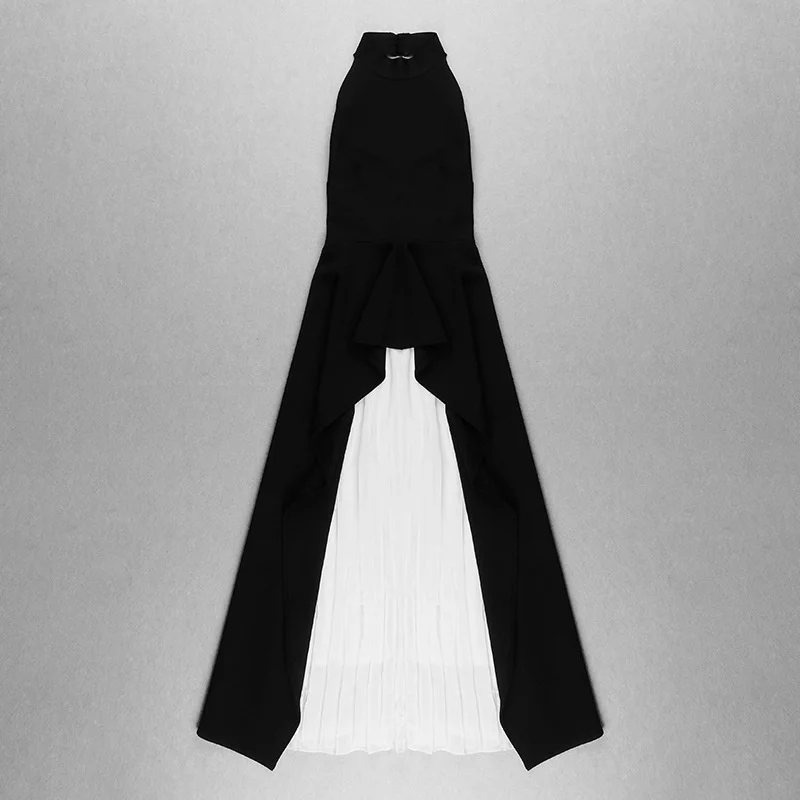 TWOTWINSTYLE Sexy Two Piece Set Women Halter Sleeveless Open Back Top High Waist Pleated Maxi Skirt Slim Women's Suit Summer New