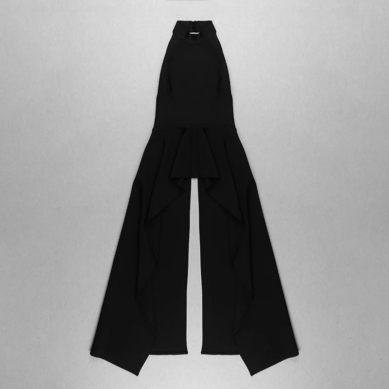 TWOTWINSTYLE Sexy Two Piece Set Women Halter Sleeveless Open Back Top High Waist Pleated Maxi Skirt Slim Women's Suit Summer New