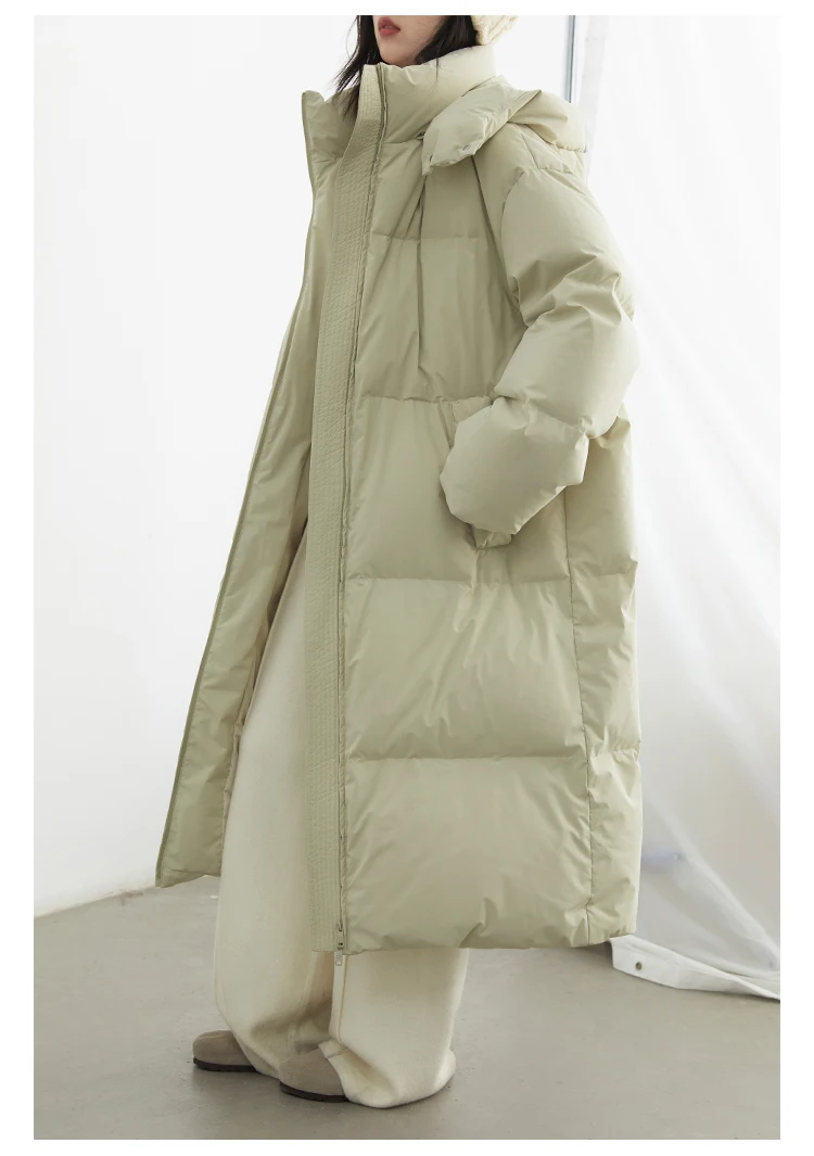 CHIC VEN Fashion Women Down Coats Hooded Thick Loose Solid Female 90 White Duck Down Jacket Ladies Topcoat Autumn Winter 2025