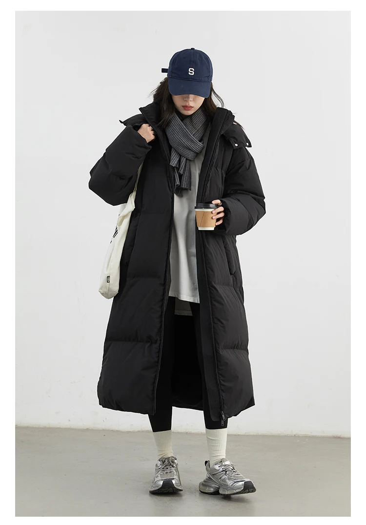 CHIC VEN Fashion Women Down Coats Hooded Thick Loose Solid Female 90 White Duck Down Jacket Ladies Topcoat Autumn Winter 2025