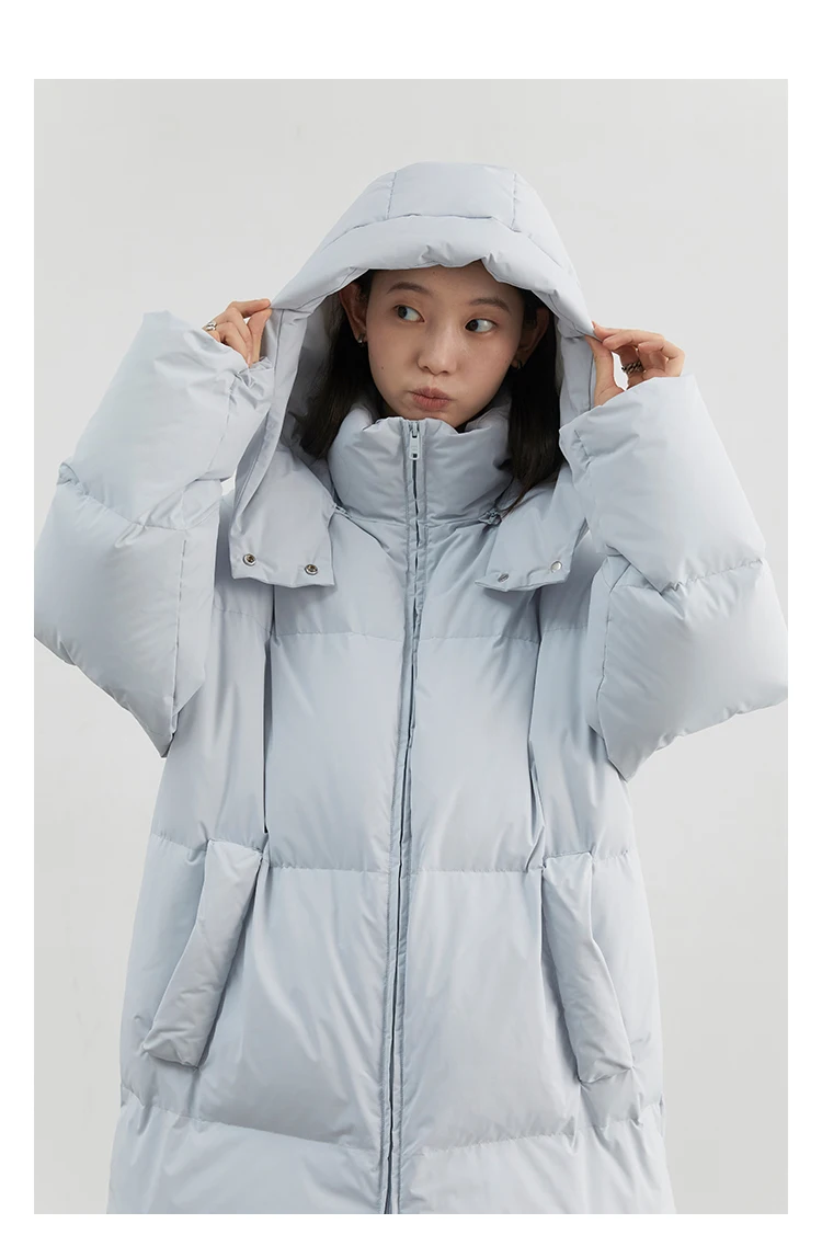 CHIC VEN Fashion Women Down Coats Hooded Thick Loose Solid Female 90 White Duck Down Jacket Ladies Topcoat Autumn Winter 2025