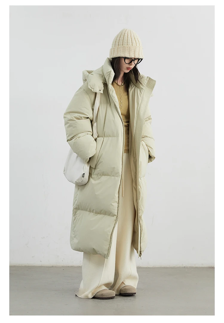 CHIC VEN Fashion Women Down Coats Hooded Thick Loose Solid Female 90 White Duck Down Jacket Ladies Topcoat Autumn Winter 2025