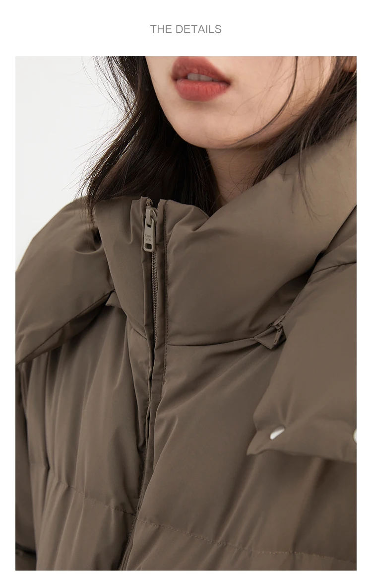 CHIC VEN Fashion Women Down Coats Hooded Thick Loose Solid Female 90 White Duck Down Jacket Ladies Topcoat Autumn Winter 2025