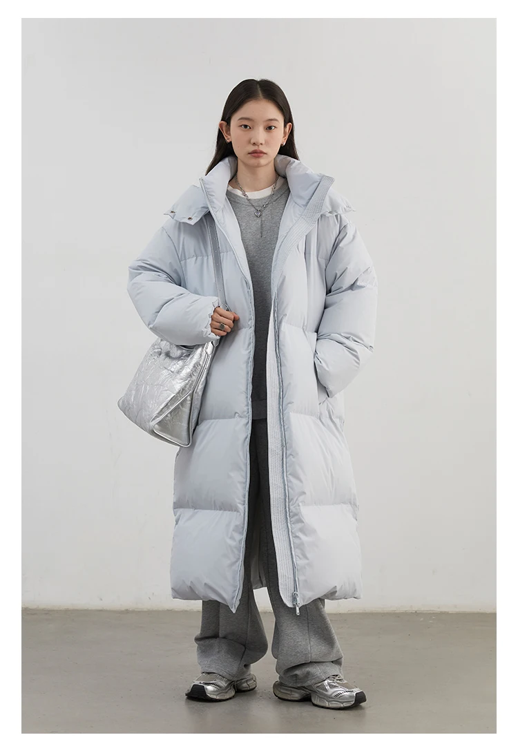 CHIC VEN Fashion Women Down Coats Hooded Thick Loose Solid Female 90 White Duck Down Jacket Ladies Topcoat Autumn Winter 2025
