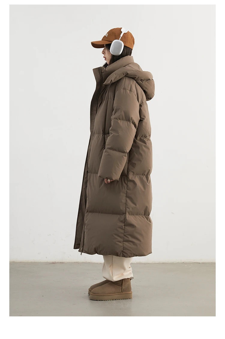 CHIC VEN Fashion Women Down Coats Hooded Thick Loose Solid Female 90 White Duck Down Jacket Ladies Topcoat Autumn Winter 2025