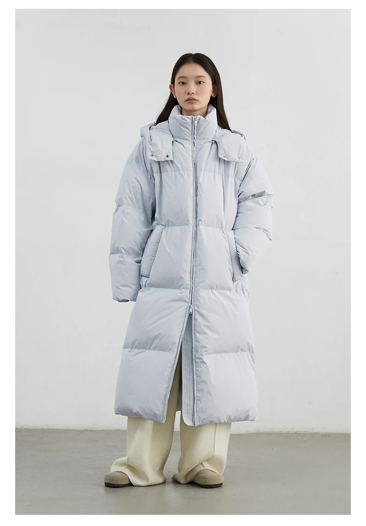 CHIC VEN Fashion Women Down Coats Hooded Thick Loose Solid Female 90 White Duck Down Jacket Ladies Topcoat Autumn Winter 2025