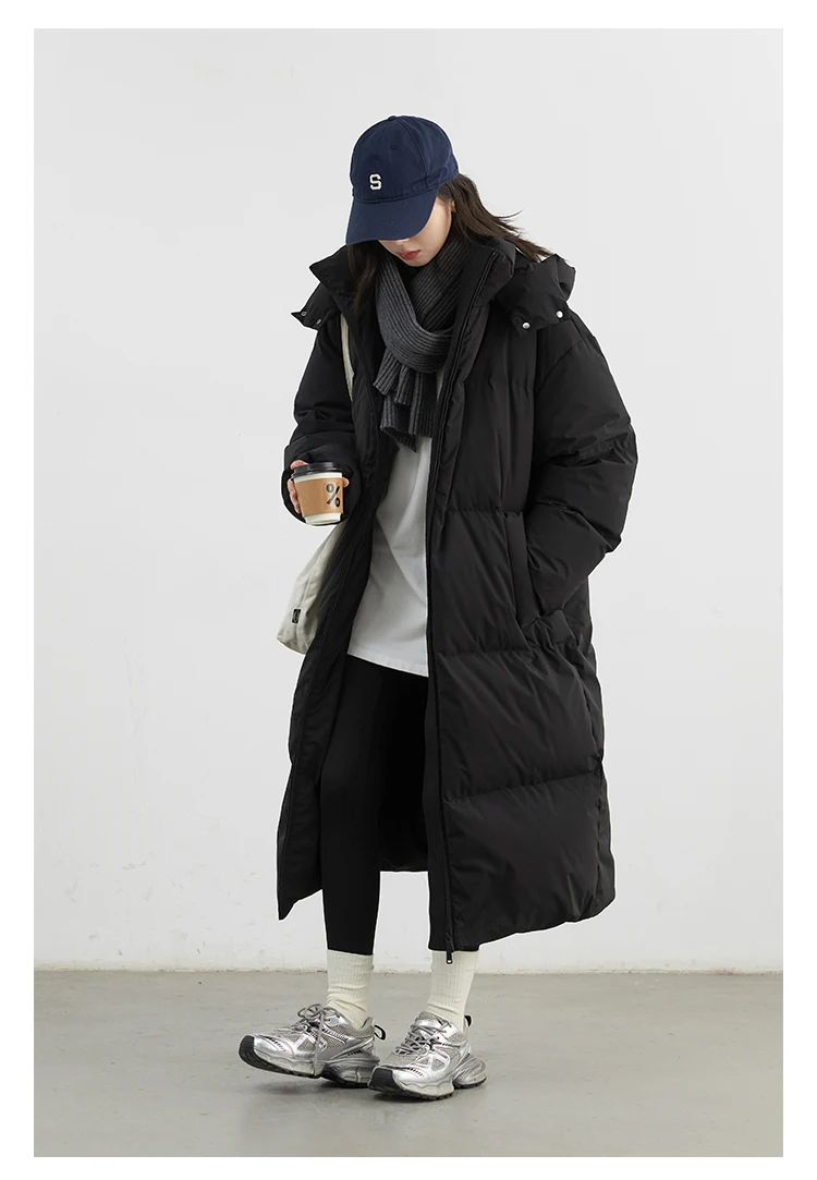CHIC VEN Fashion Women Down Coats Hooded Thick Loose Solid Female 90 White Duck Down Jacket Ladies Topcoat Autumn Winter 2025