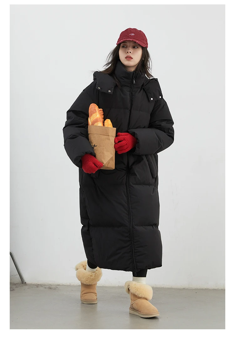 CHIC VEN Fashion Women Down Coats Hooded Thick Loose Solid Female 90 White Duck Down Jacket Ladies Topcoat Autumn Winter 2025