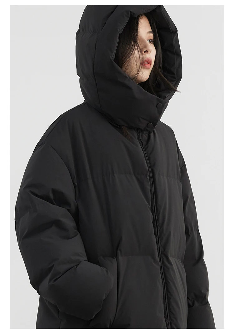 CHIC VEN Fashion Women Down Coats Hooded Thick Loose Solid Female 90 White Duck Down Jacket Ladies Topcoat Autumn Winter 2025