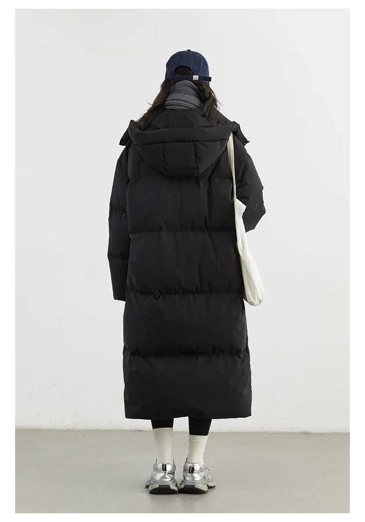 CHIC VEN Fashion Women Down Coats Hooded Thick Loose Solid Female 90 White Duck Down Jacket Ladies Topcoat Autumn Winter 2025