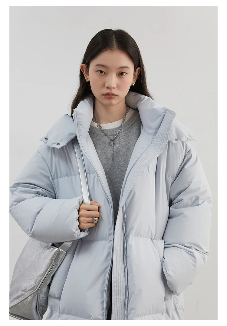 CHIC VEN Fashion Women Down Coats Hooded Thick Loose Solid Female 90 White Duck Down Jacket Ladies Topcoat Autumn Winter 2025
