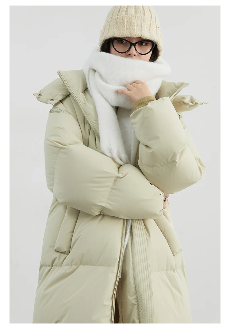 CHIC VEN Fashion Women Down Coats Hooded Thick Loose Solid Female 90 White Duck Down Jacket Ladies Topcoat Autumn Winter 2025