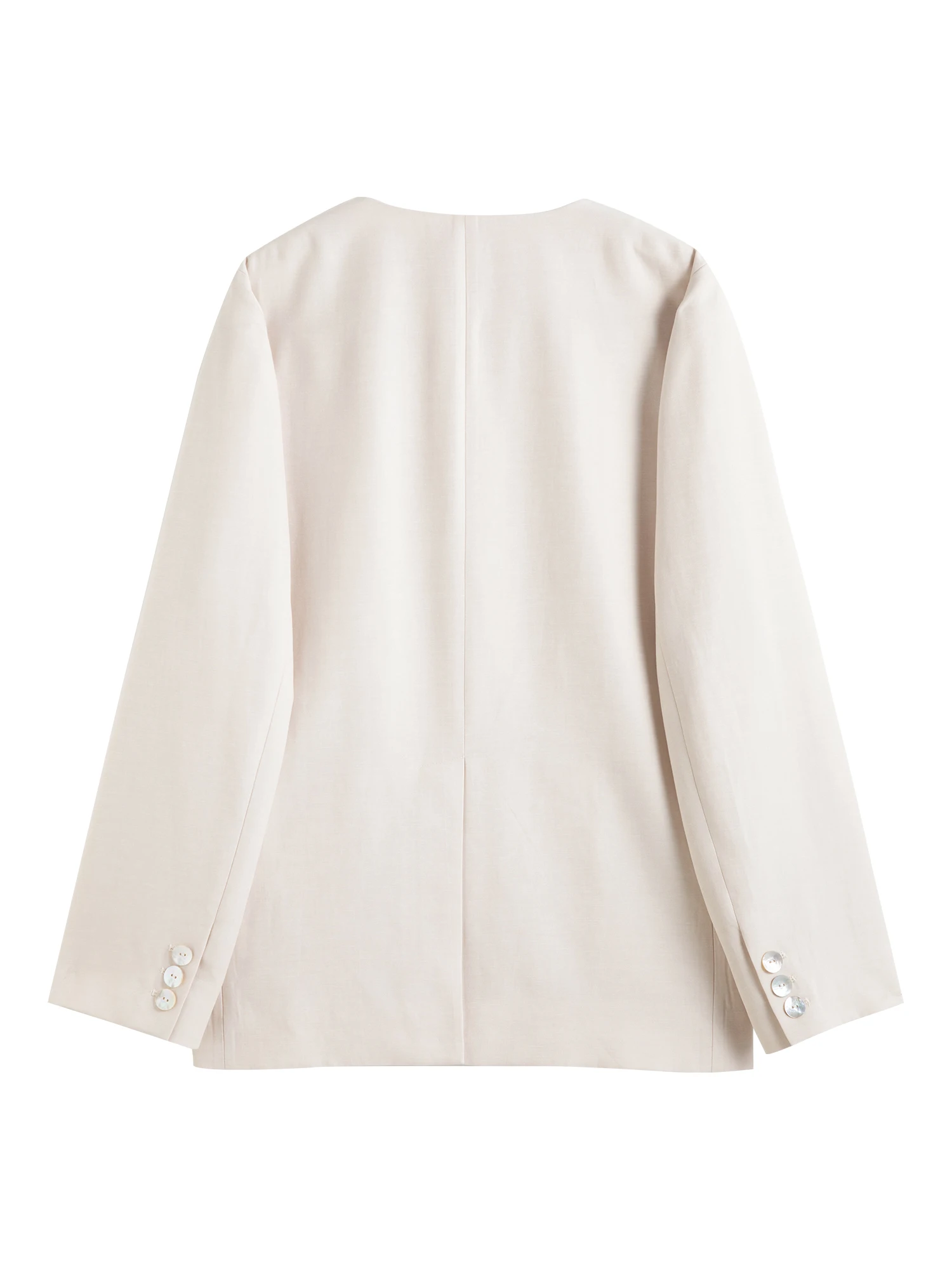 ZIQIAO Petite Size Linen Double Placket Fashion Suit Jacket for Women 2025 Spring New Design Modern Blazer 25ZQ91144