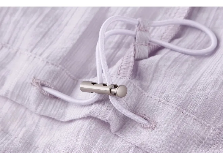SENTUBILA Women's Lyocell White Shirt 2026 Spring Summer Round Neck Long Sleeve Drawstring Sheer Casual Top 161WB5014