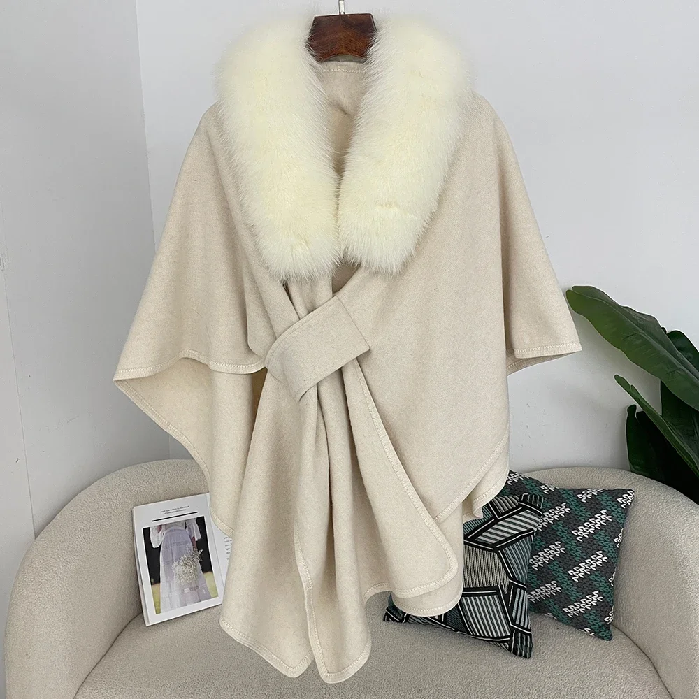 Spring Lanket Scarf Female Real Fur Coat Women Cloak Poncho Winter Warm Shawl Designer Thickening BPashmina Cape Stole Fur Coats