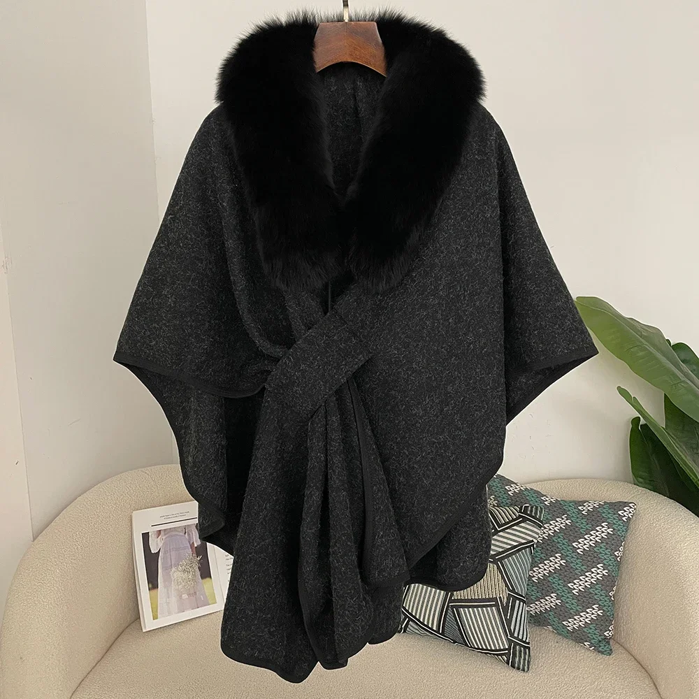 Spring Lanket Scarf Female Real Fur Coat Women Cloak Poncho Winter Warm Shawl Designer Thickening BPashmina Cape Stole Fur Coats