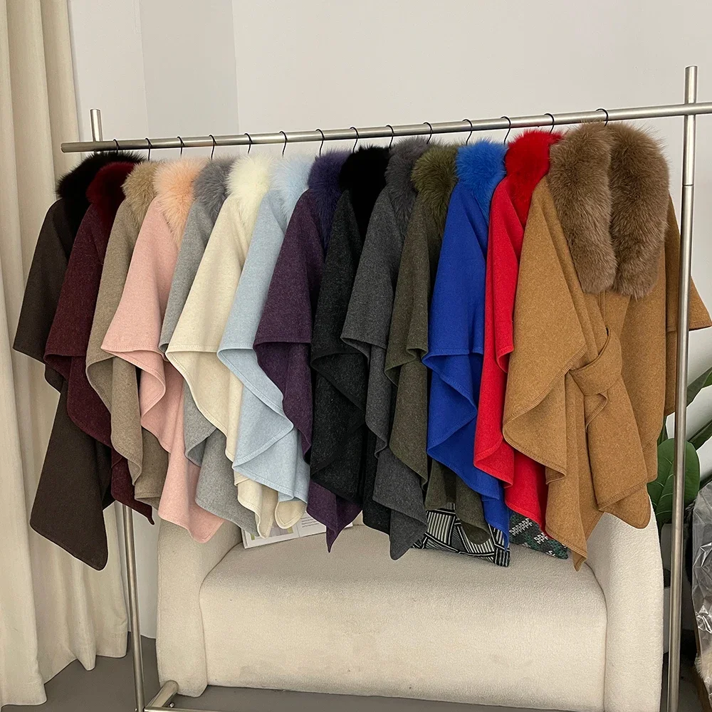 Spring Lanket Scarf Female Real Fur Coat Women Cloak Poncho Winter Warm Shawl Designer Thickening BPashmina Cape Stole Fur Coats