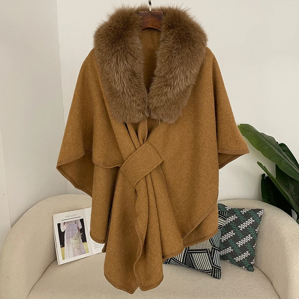 Spring Lanket Scarf Female Real Fur Coat Women Cloak Poncho Winter Warm Shawl Designer Thickening BPashmina Cape Stole Fur Coats