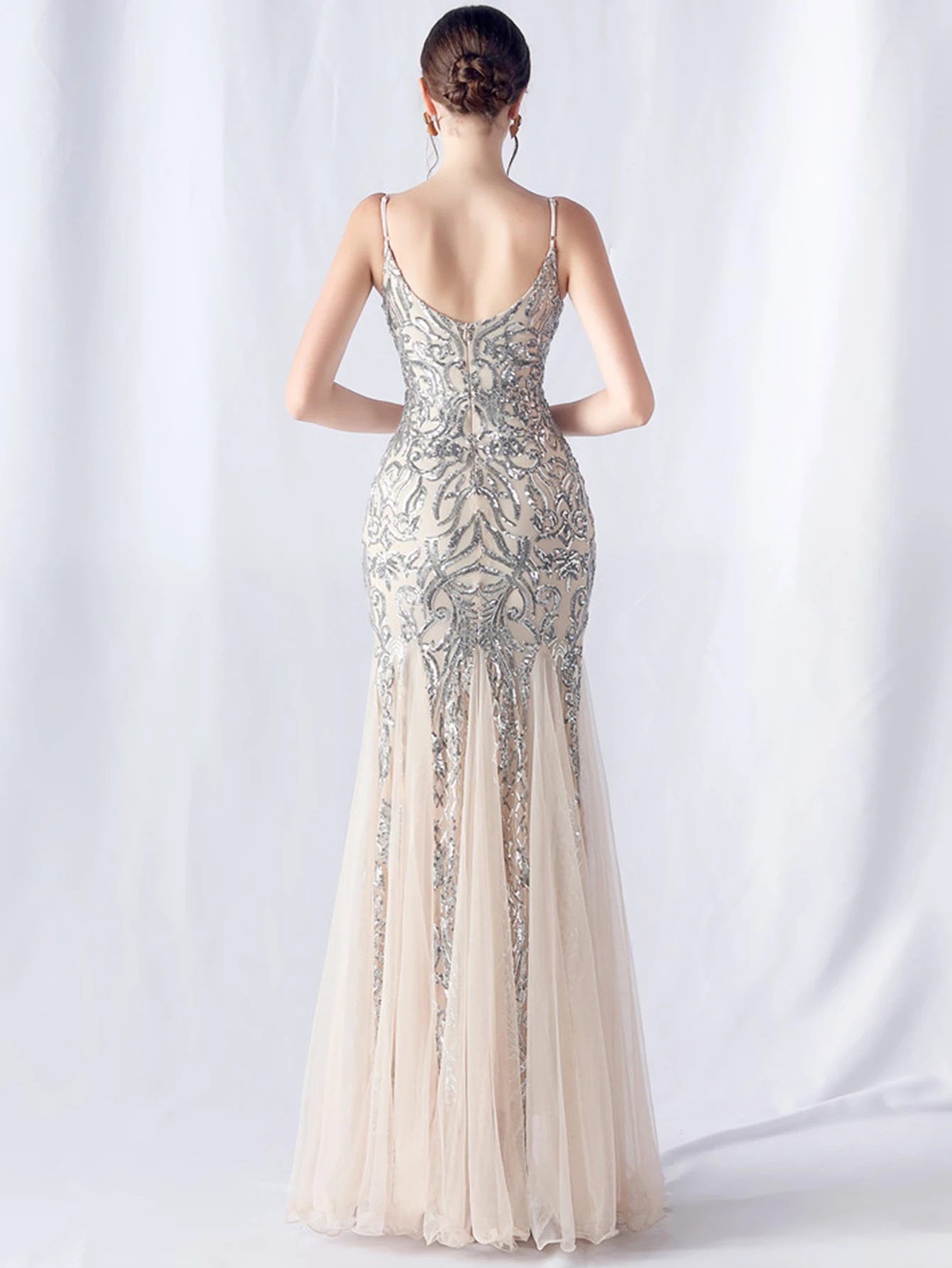 Sexy Elegant Long Wedding Evening Dresses for Women 2026 Mesh Birthday Party Dresses Woman Pink Maxi Sequin Summer Dress Vestido