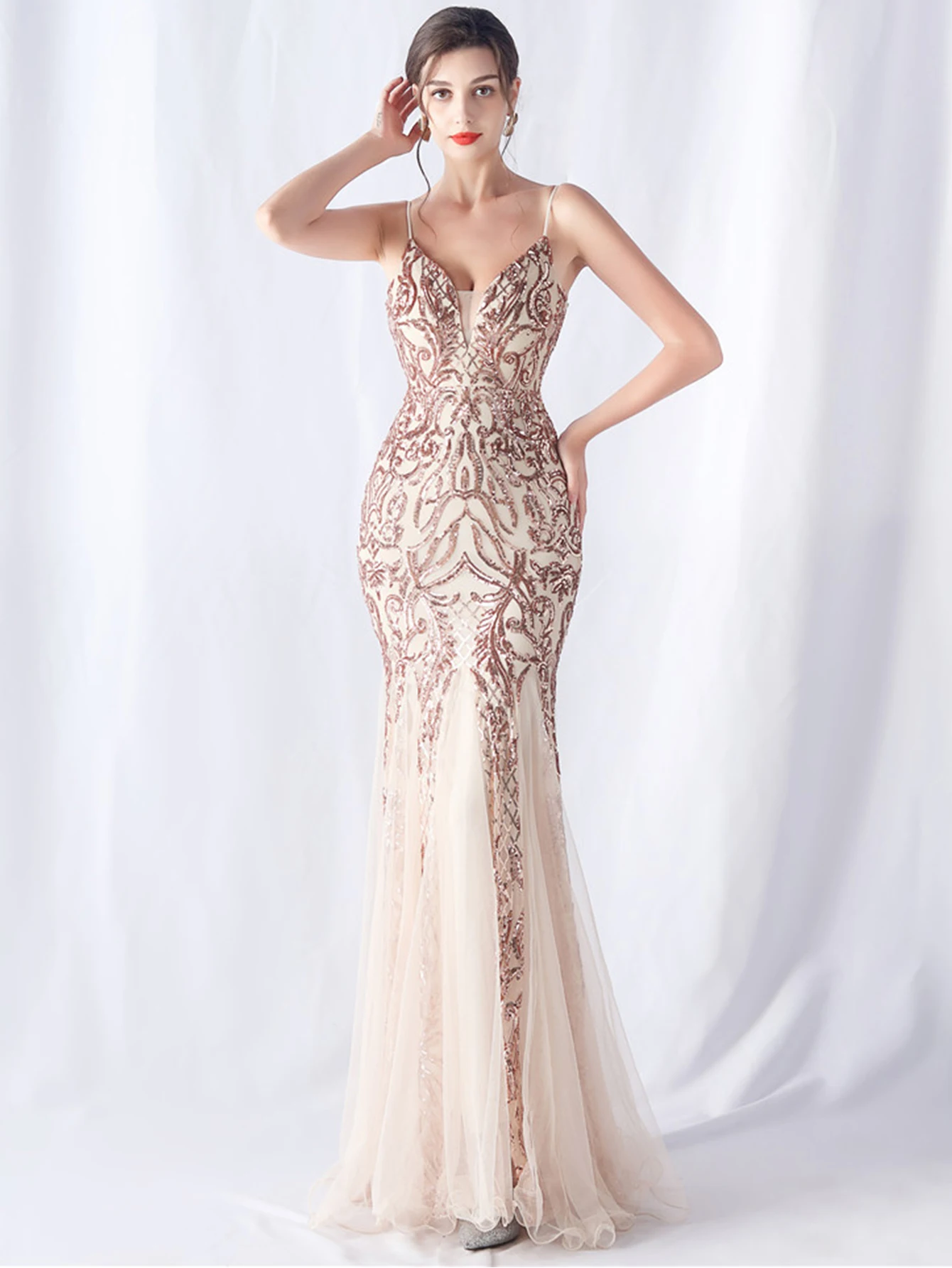Sexy Elegant Long Wedding Evening Dresses for Women 2026 Mesh Birthday Party Dresses Woman Pink Maxi Sequin Summer Dress Vestido