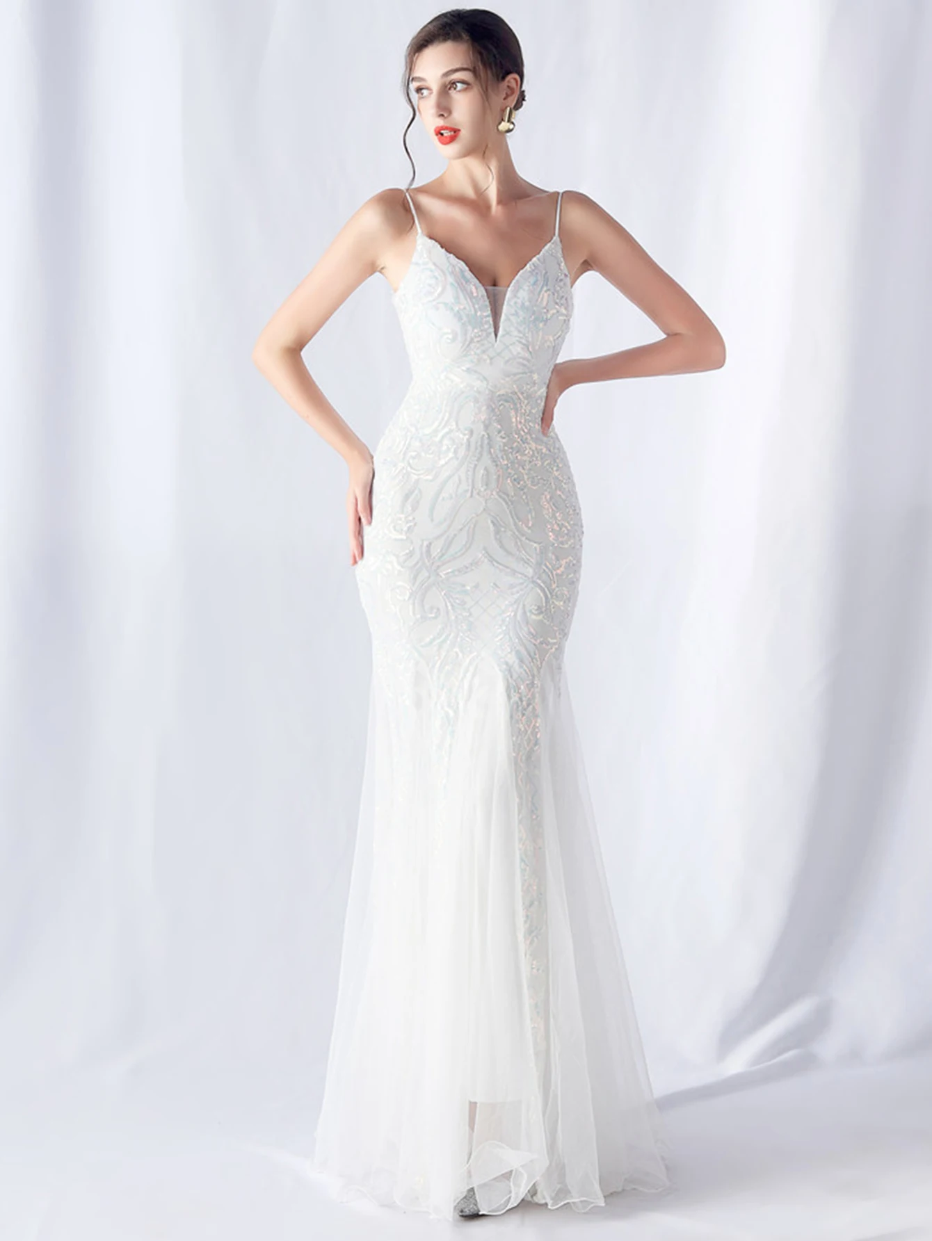 Sexy Elegant Long Wedding Evening Dresses for Women 2026 Mesh Birthday Party Dresses Woman Pink Maxi Sequin Summer Dress Vestido