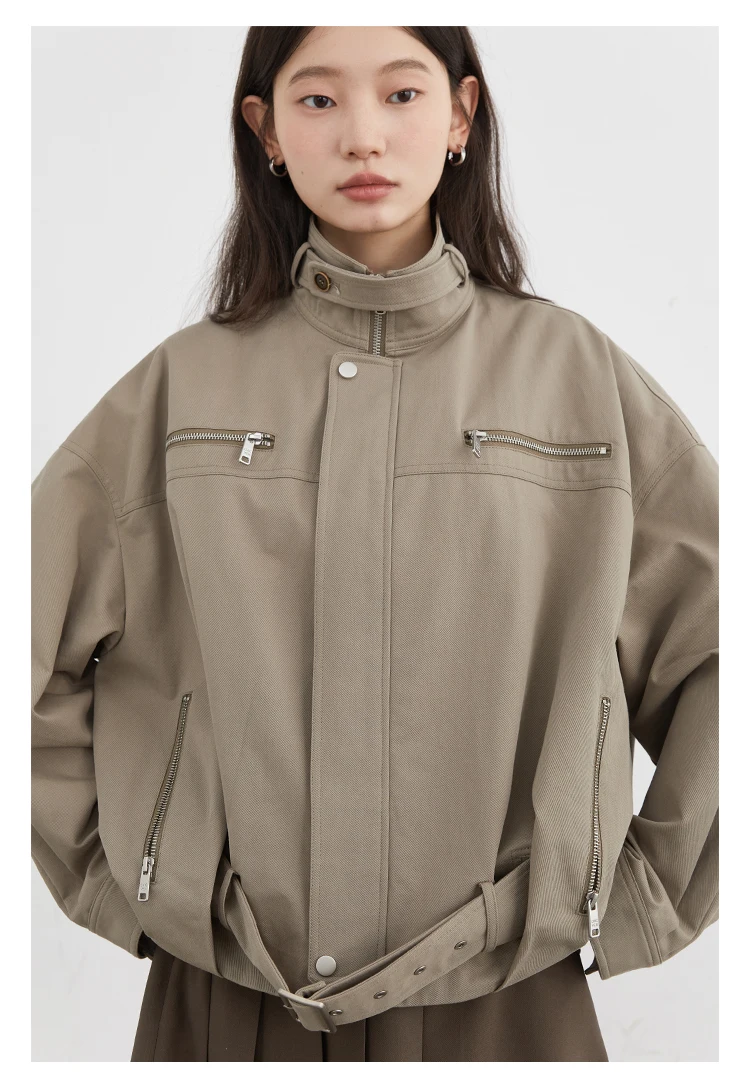 CHIC VEN Fashion Women Jackets Streetwear Casual Solid Retro Stand Up Collar Short Coat Girl Top Autumn Winter 2025