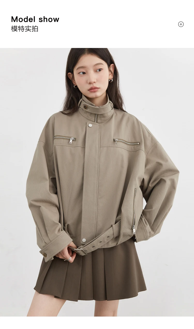 CHIC VEN Fashion Women Jackets Streetwear Casual Solid Retro Stand Up Collar Short Coat Girl Top Autumn Winter 2025