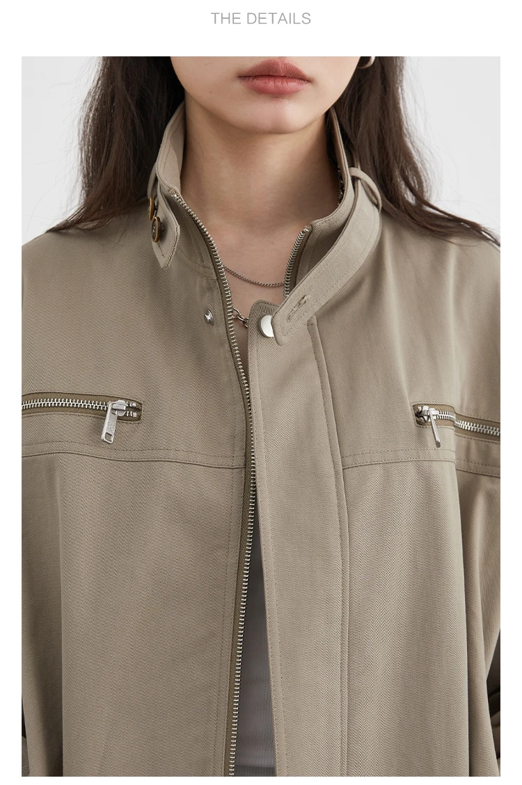 CHIC VEN Fashion Women Jackets Streetwear Casual Solid Retro Stand Up Collar Short Coat Girl Top Autumn Winter 2025
