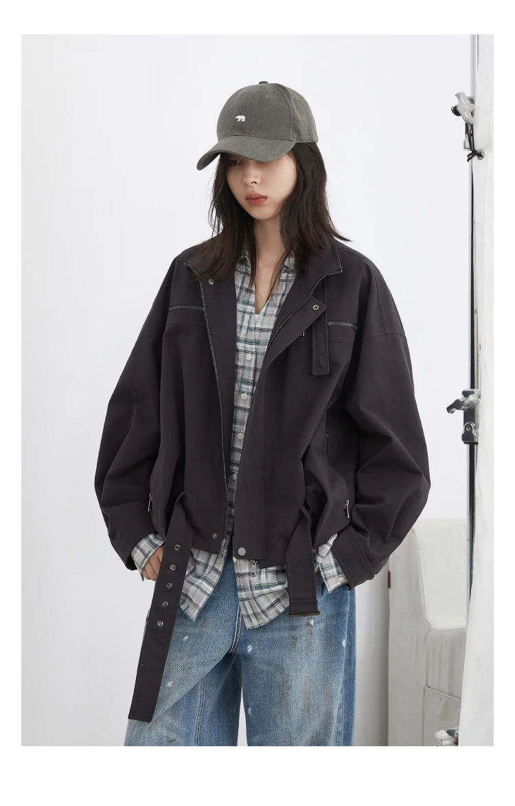 CHIC VEN Fashion Women Jackets Streetwear Casual Solid Retro Stand Up Collar Short Coat Girl Top Autumn Winter 2025