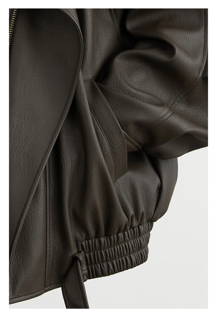 CHIC VEN Woman PU Jacket Solid Loose New Retro Standing Collar Motorcycle Faux Leather Coat Female Top Spring Autumn 2026