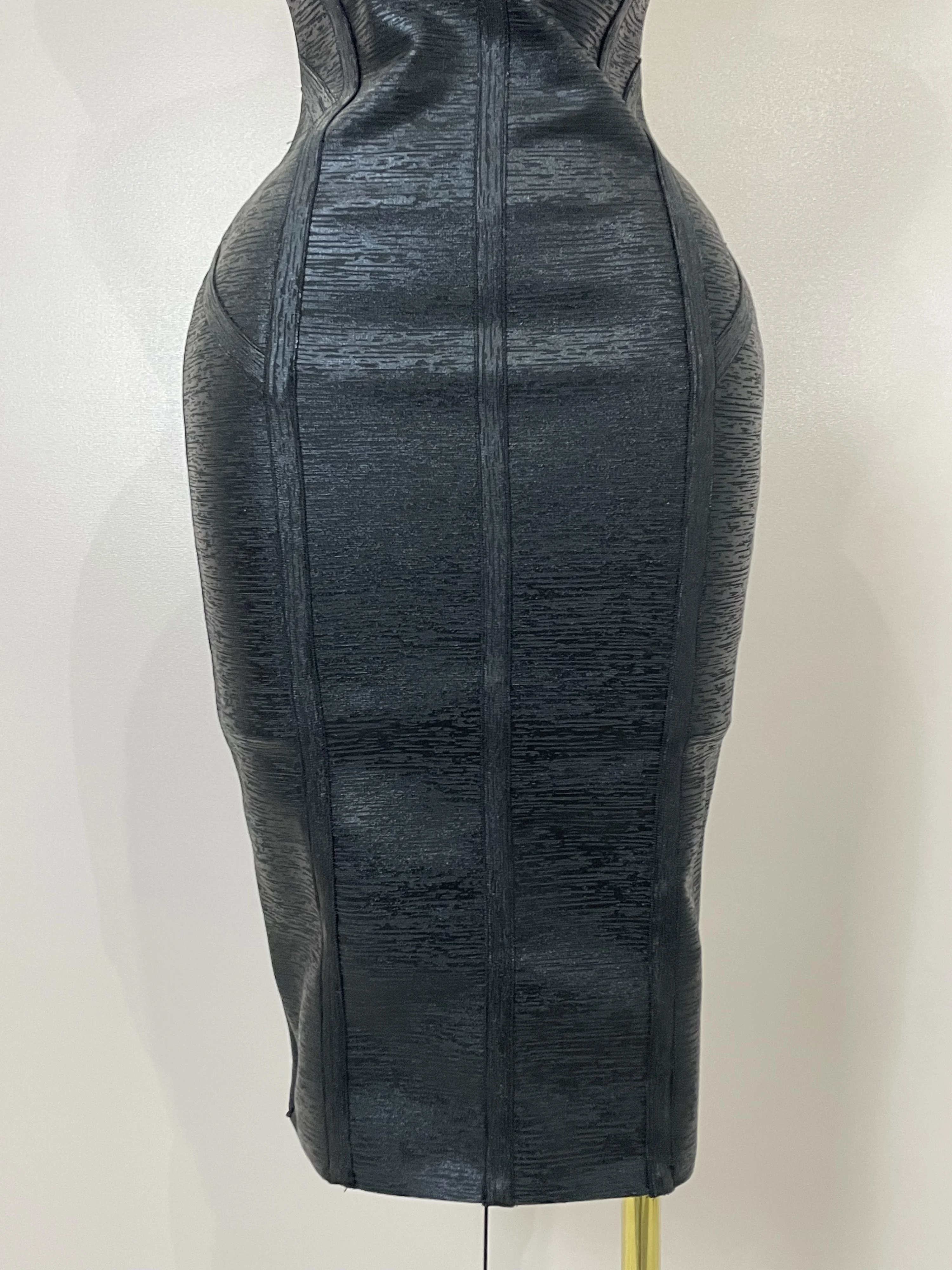 Sexy Strapless Gold Black Foil Color Bodycon Bandage Dress 2025New Women Fashion Celebrate Evening Party Luxury Birthday Dresses