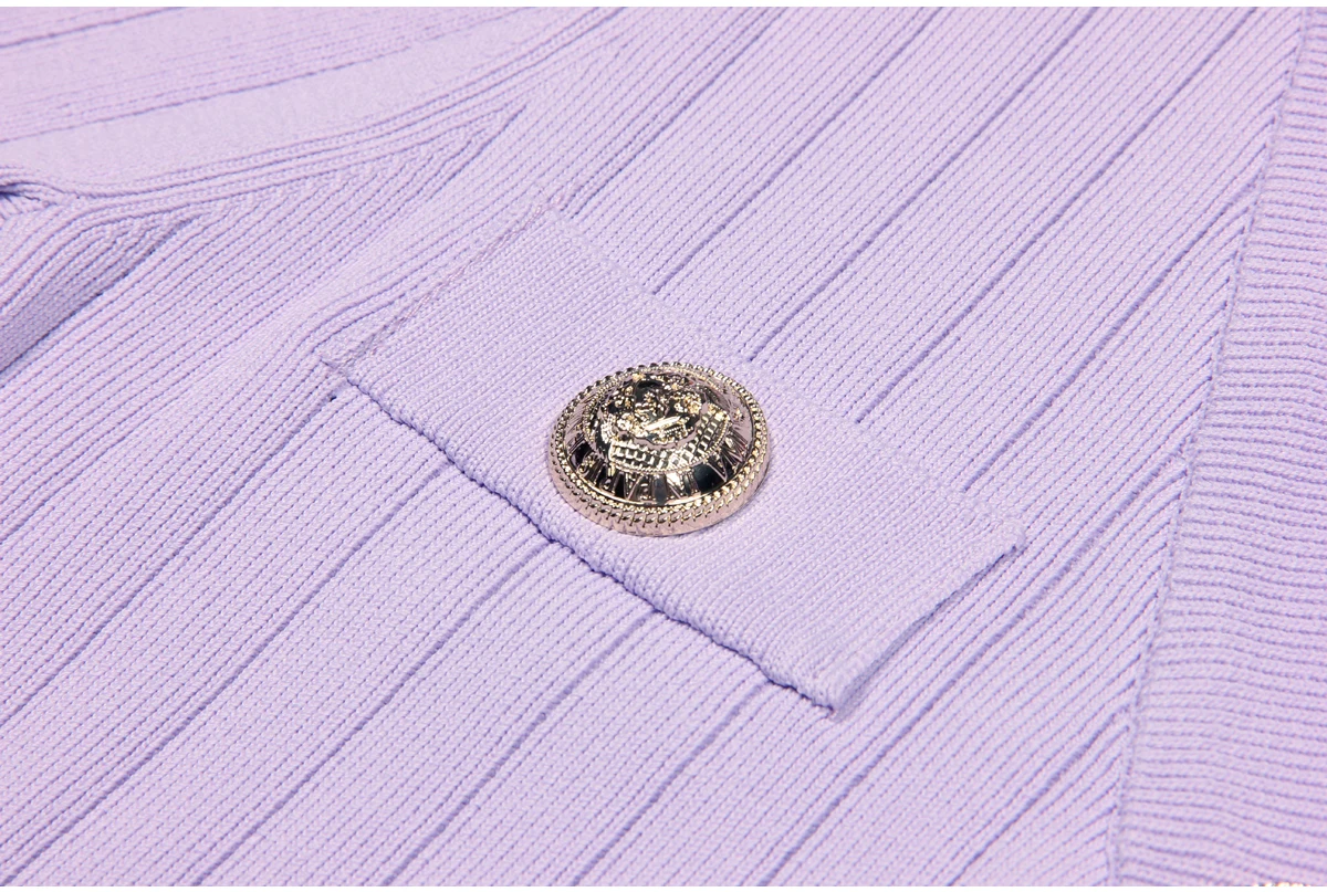 SML Black And White High-quality Fashionable Elastic Knitted Fabric Button Decoration Short Sleeved Slim Fitting Women's T-shirt