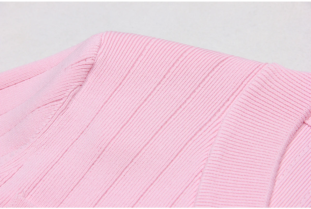 SML Black And White High-quality Fashionable Elastic Knitted Fabric Button Decoration Short Sleeved Slim Fitting Women's T-shirt
