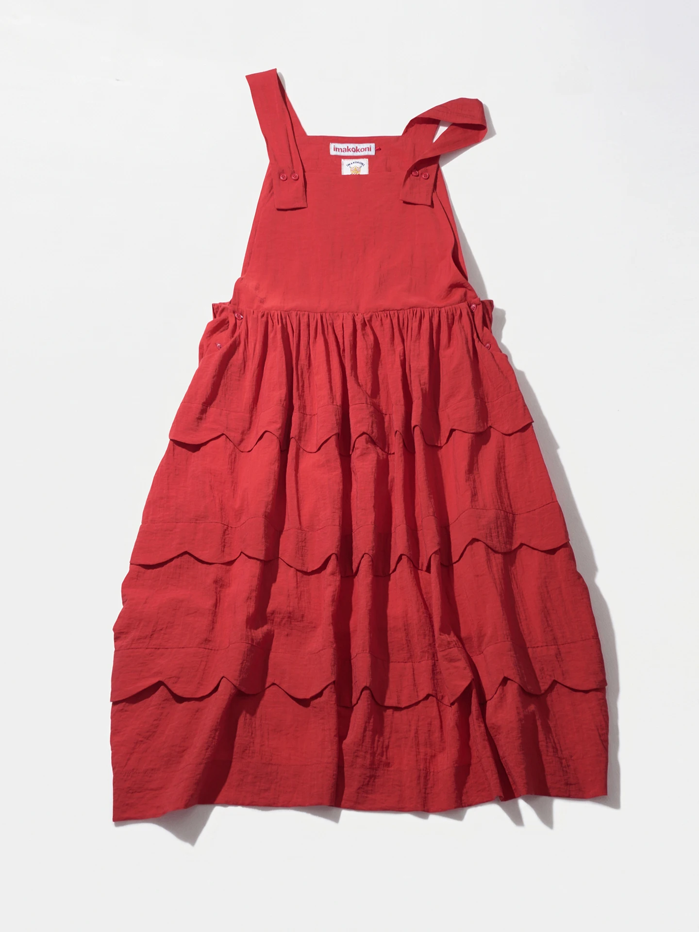 Vest casual dress for women imakokoni original summer artistic loose and versatile wave edge texture A-line skirt 265548