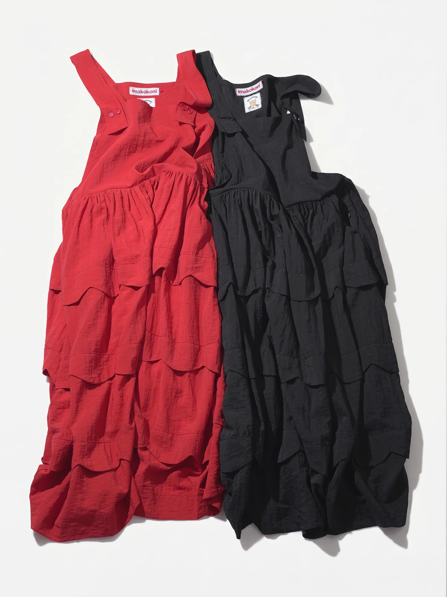 Vest casual dress for women imakokoni original summer artistic loose and versatile wave edge texture A-line skirt 265548