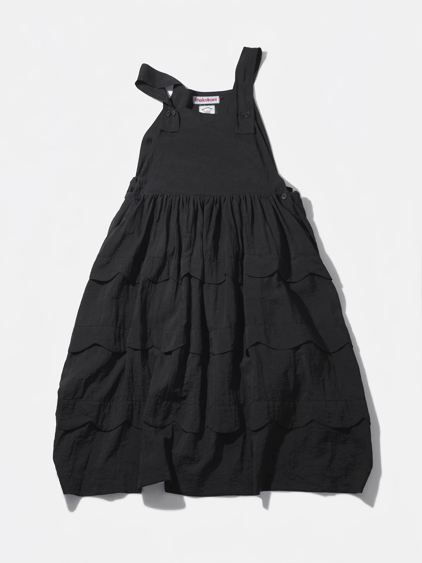 Vest casual dress for women imakokoni original summer artistic loose and versatile wave edge texture A-line skirt 265548