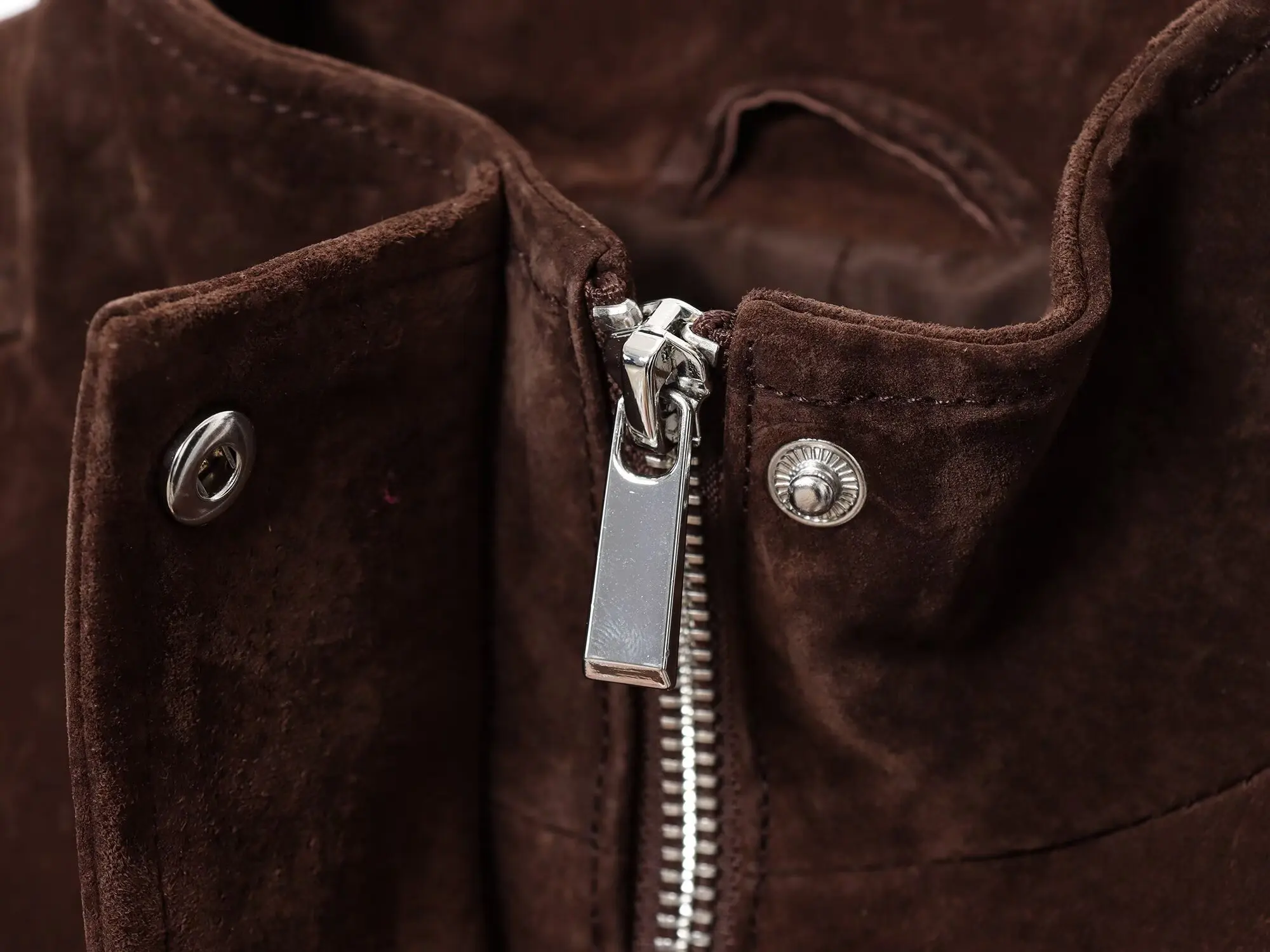 Women Suede Leather Jacket with Pockets Autumn Fashion High Collar Long Sleeve Button Jacket Lady Coats Causal Female Chic Tops