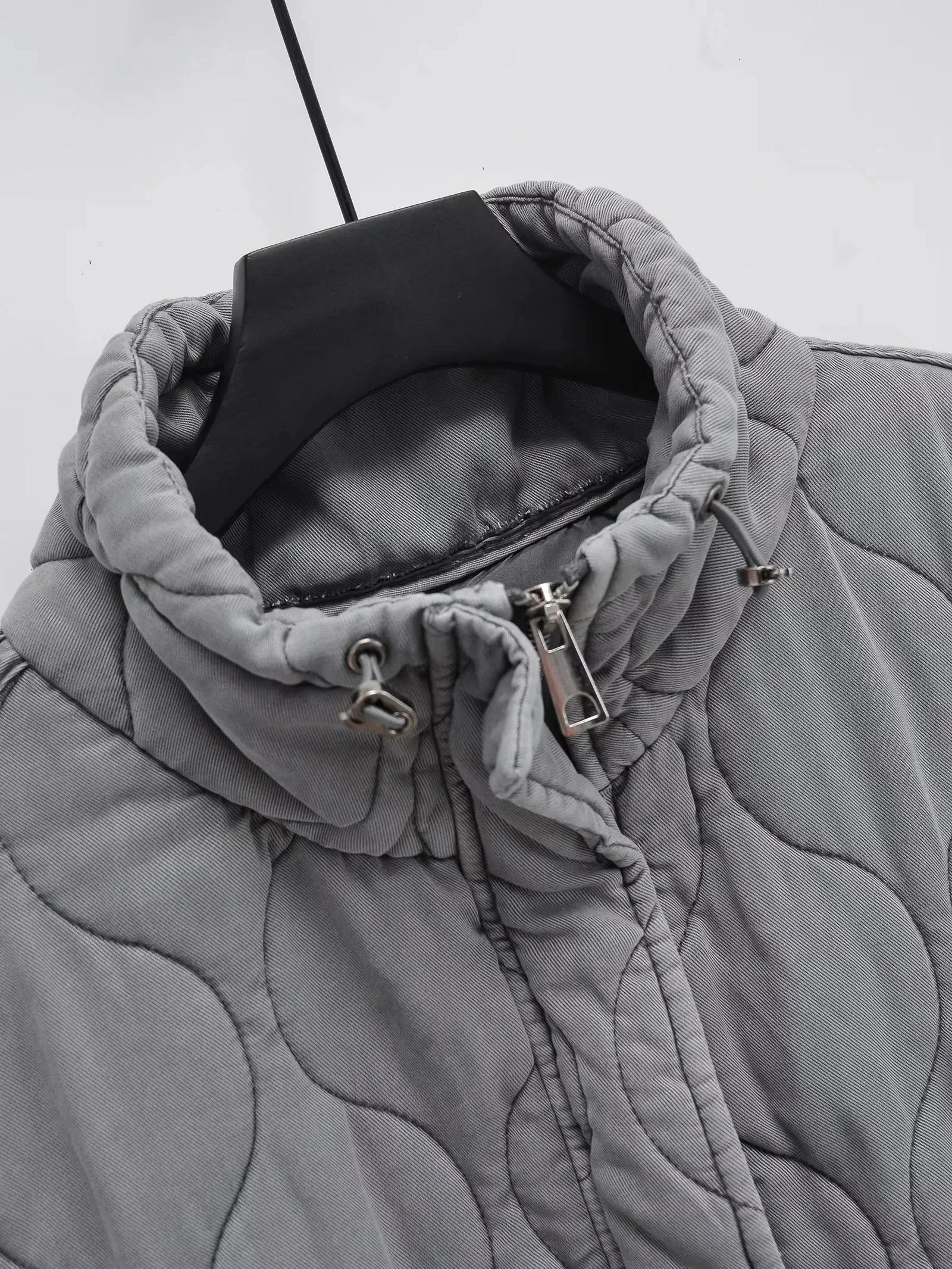 Autumn Winter Women Standing Collar Light Weight Sleeveless Cotton Coat Vest Women Pocket Decoration Tank Top