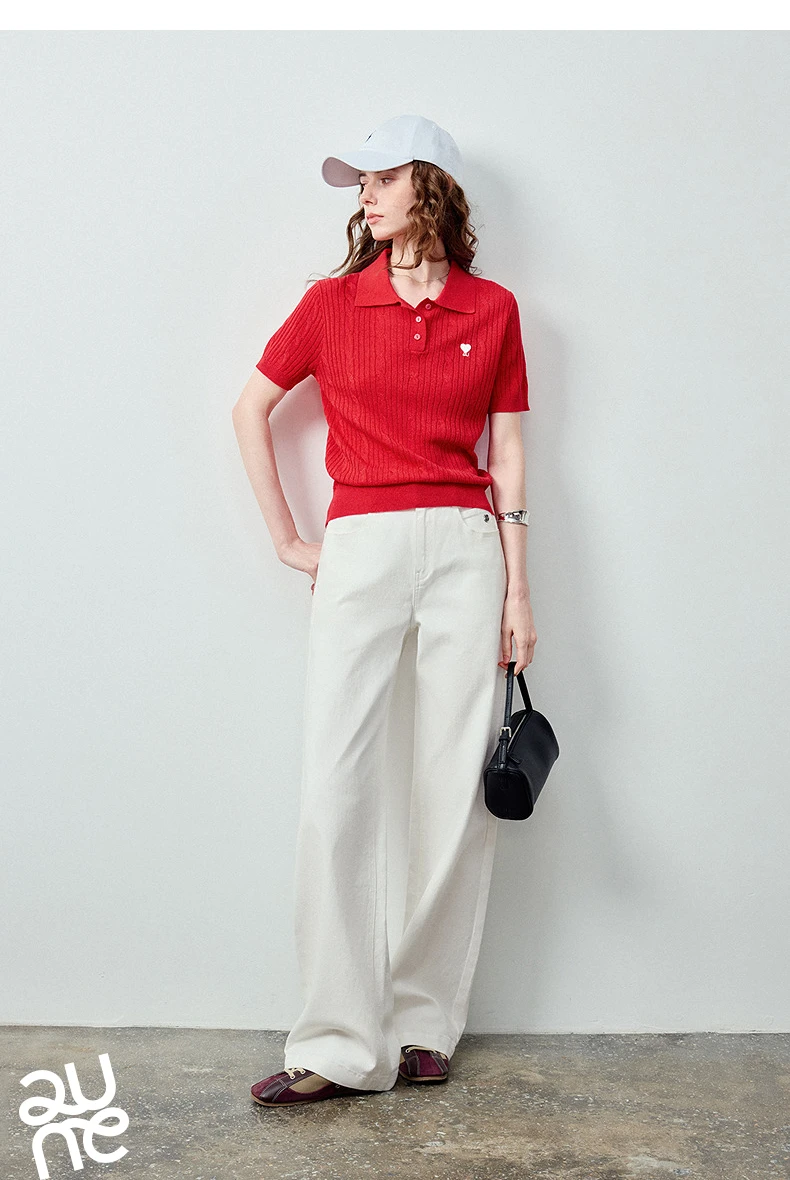 TOYOUTH Women Knit Top Summer 2026 Tianshuang Linen High Intelligence Retro Cable Knit Temperament Short Sleeve Elegant Style