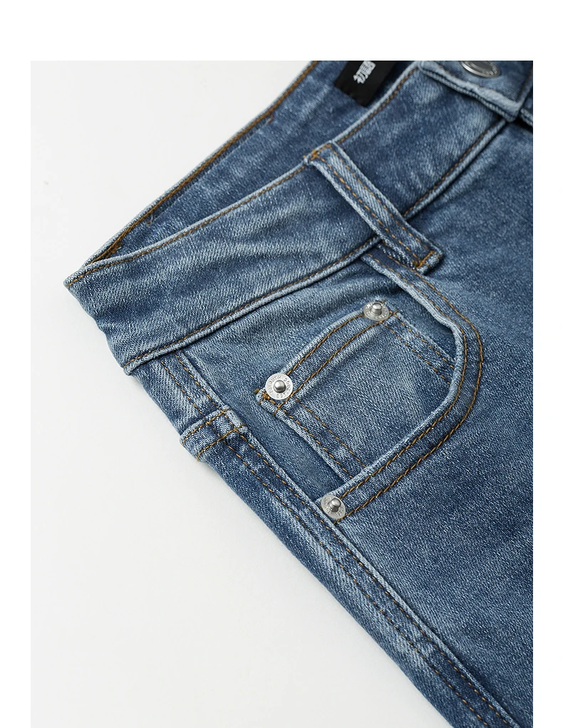 TOYOUTH Women Denim Jeans 2025 Autumn New Lyocell Rolling Up Hem Elastic and Simple Straight Leg Ankle Length Pants