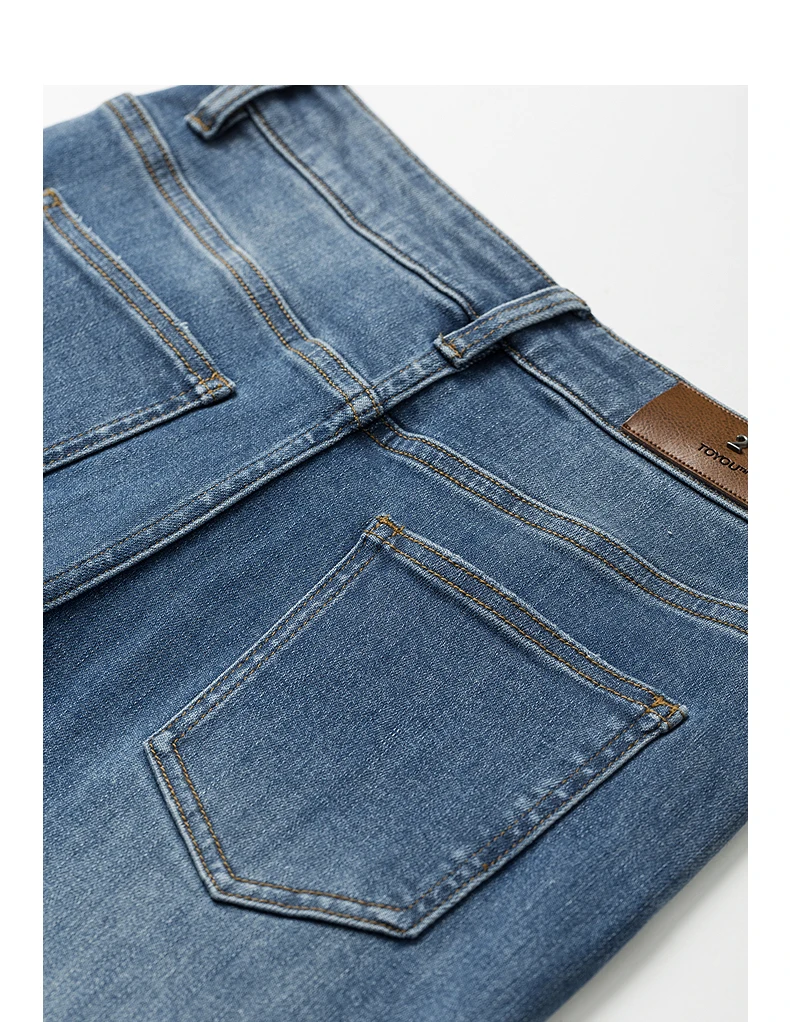 TOYOUTH Women Denim Jeans 2025 Autumn New Lyocell Rolling Up Hem Elastic and Simple Straight Leg Ankle Length Pants