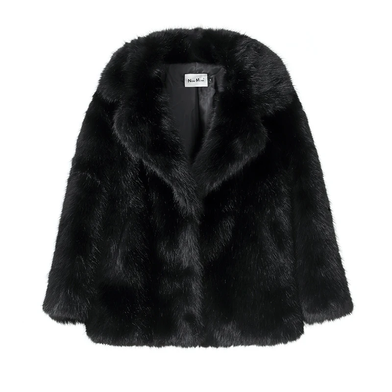 Neo Mint Women Winter 2024 High Quality Luxury Faux Fur Coat Thicken Warm Overcoat Outerwear Hot Girls Solid Long Fox Fur Jacket