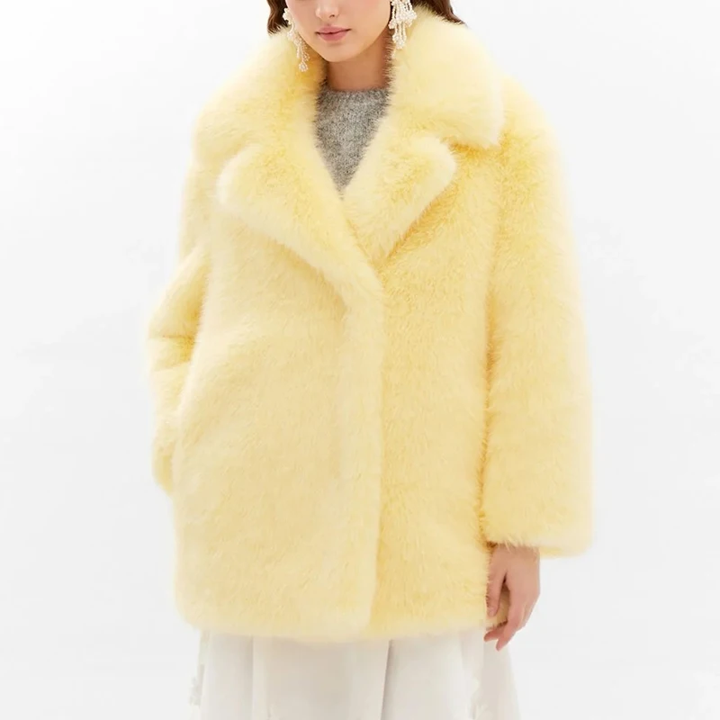 Neo Mint Women Winter 2024 High Quality Luxury Faux Fur Coat Thicken Warm Overcoat Outerwear Hot Girls Solid Long Fox Fur Jacket
