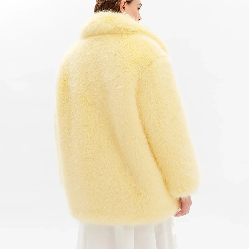 Neo Mint Women Winter 2024 High Quality Luxury Faux Fur Coat Thicken Warm Overcoat Outerwear Hot Girls Solid Long Fox Fur Jacket